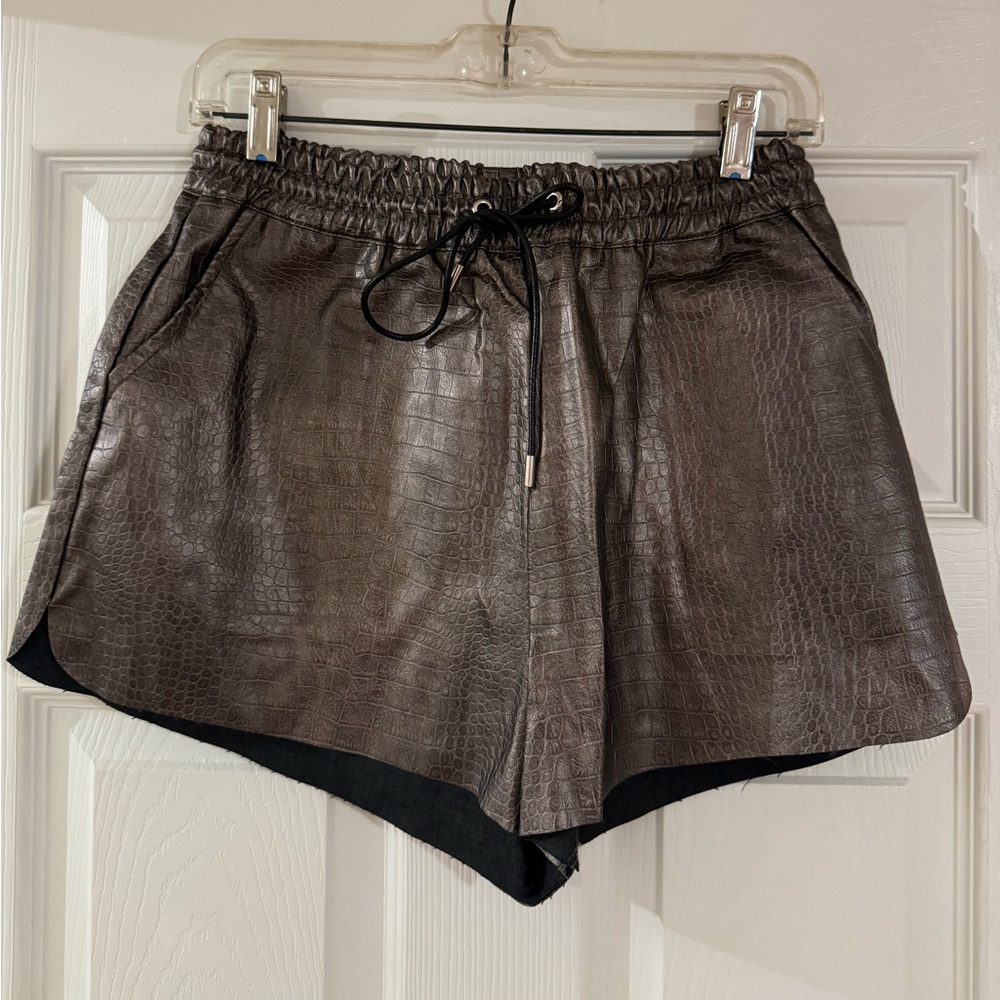 Faux leather She + Sky Shorts